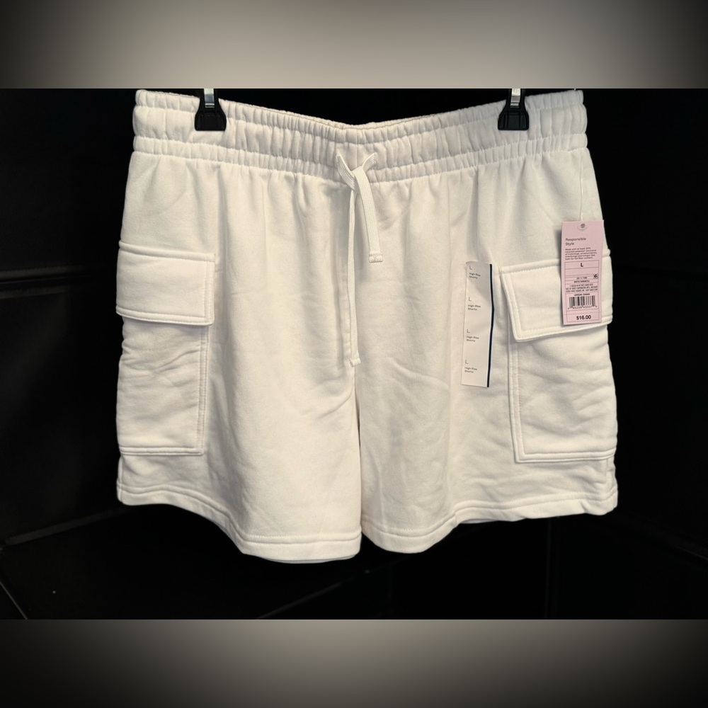 Women's White Cargo Shorts